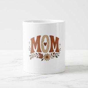Rustic Fall Mum Floral Autumn Love Large Coffee Mug