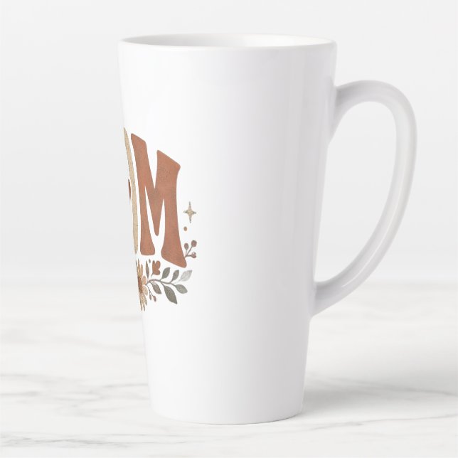 Rustic Fall Mum Floral Autumn Love Latte Mug (Right)