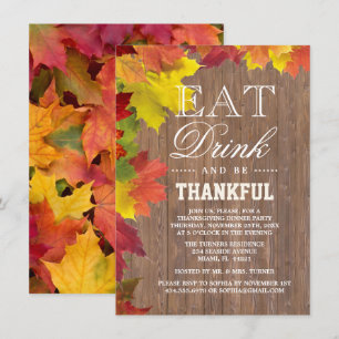 Rustic Fall Old Wood Barn Thanksgiving Invitation