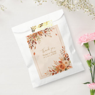 Rustic Fall Orange Foliage Wedding Favour Bags