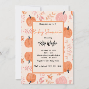 Rustic Fall Pumpkin Autumn Baby Shower Invitation