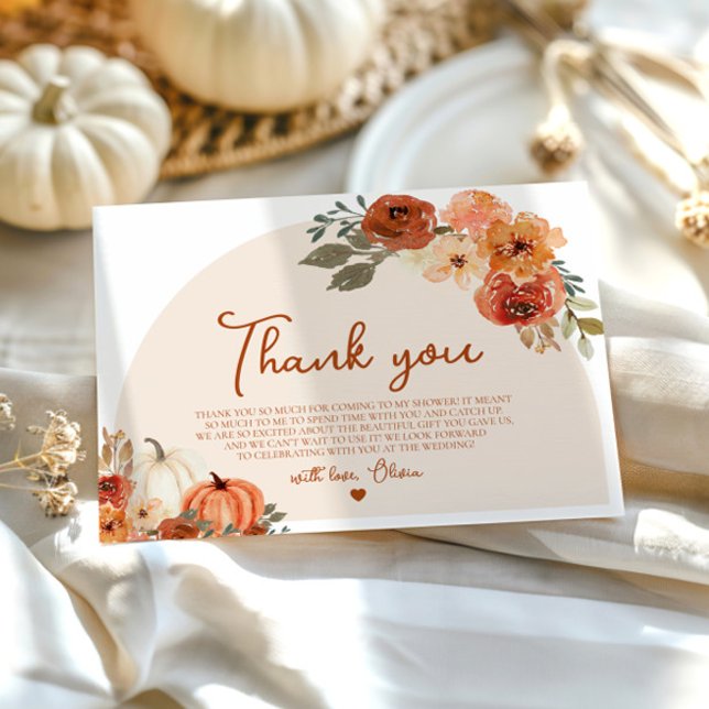 Rustic Fall Pumpkin Autumn Floral Bridal Shower Invitation (Creator Uploaded)