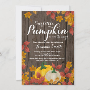 Rustic Fall Pumpkin Baby Shower invitation