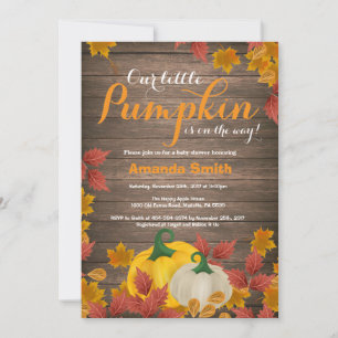 Rustic Fall Pumpkin Baby Shower Invitation