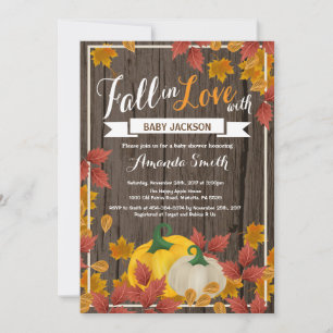 Rustic Fall Pumpkin Baby Shower invitation