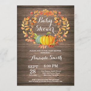Rustic Fall Pumpkin Baby Shower Invitation Card