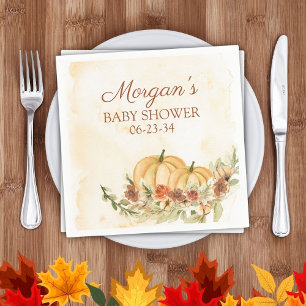 Rustic Fall Pumpkin Baby Shower Napkin
