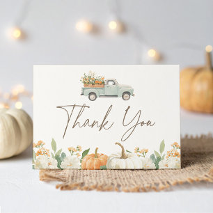 Rustic Fall Pumpkin Baby Shower Thank You Card