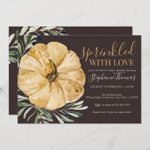 Rustic Fall Pumpkin Baby Sprinkle Shower Invitation