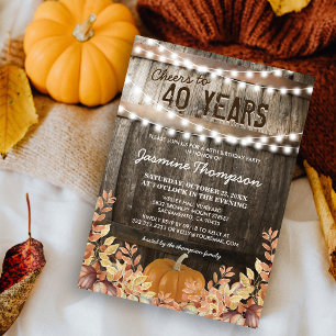 Rustic Fall Pumpkin Birthday Party Invitation