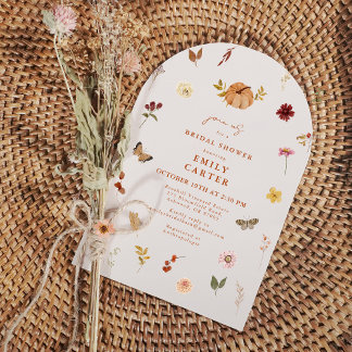Rustic Fall Pumpkin Bridal Shower Arch Invitation