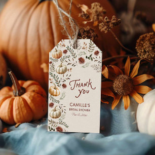 Rustic Fall Pumpkin Bridal Shower Favor Tag