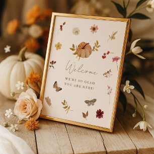 Rustic Fall Pumpkin Bridal Welcome Sign