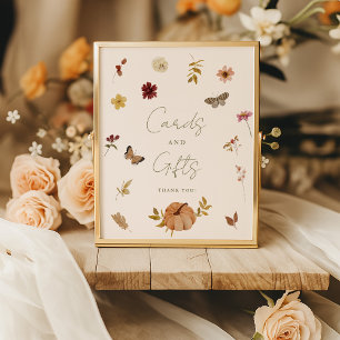 Rustic Fall Pumpkin Cards and Gifts Sign 