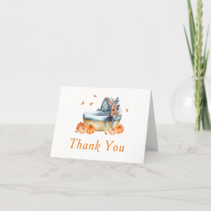 Rustic Fall Pumpkin Crib Baby Shower Thank You Card