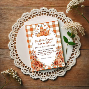 Rustic Fall Pumpkin Fox Baby Shower Invitation Postcard