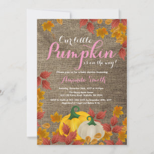 Rustic Fall Pumpkin Girl Baby Shower invitation
