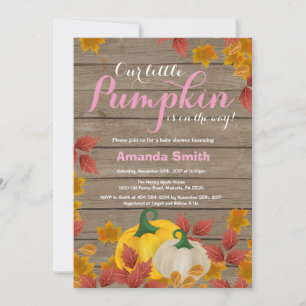 Rustic Fall Pumpkin Girl Baby Shower invitation