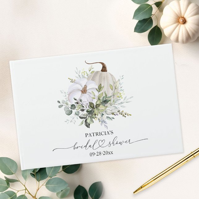 Rustic Fall Pumpkin Greenery Bridal   Guest Book (Creator Uploaded)