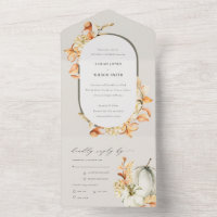 Rustic Fall Pumpkin Leafy Floral Arch Wedding