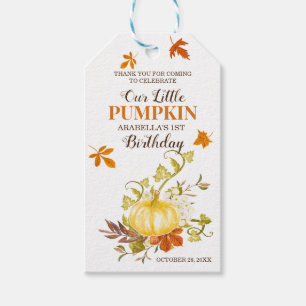 Rustic Fall Pumpkin   Thank You Birthday Gift Tags
