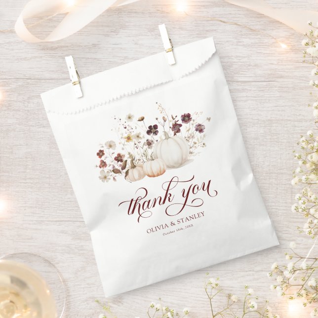 Rustic Fall Pumpkin Wedding Favour Bags (Clipped)