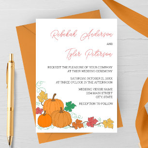 Rustic Fall Pumpkin Wedding Invitation