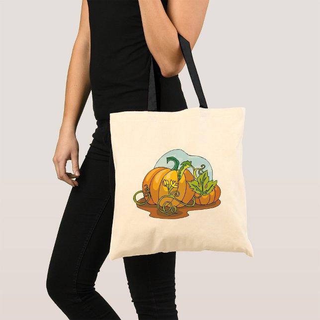Rustic Fall Pumpkins and Leaves Tote Bag (Creator Uploaded)