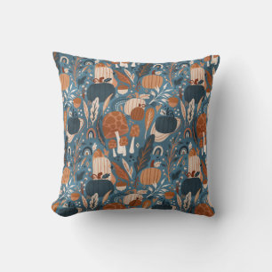 Rustic Fall Pumpkins Boho Cushion