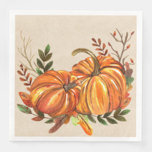 Rustic Fall Pumpkins Napkin