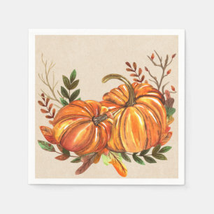 Rustic Fall Pumpkins Napkin