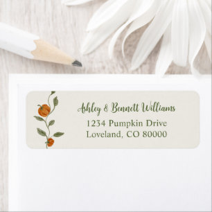 Rustic Fall Pumpkins Return Address Label