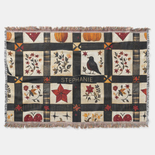 Rustic Fall Quilt Pattern Farmhouse Patchwork Throw Blanket