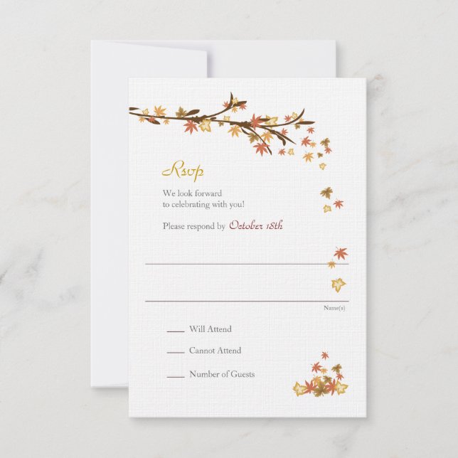 Rustic Fall Rsvp Enclosure Card (Front)