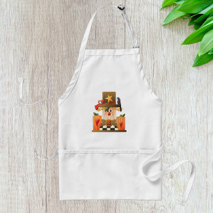 Rustic Fall Scarecrow with Pumpkins and Crow  Standard Apron