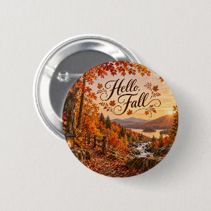Rustic Fall Season Illustration 6 Cm Round Badge