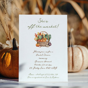Rustic Fall She's Off the Market Bridal Shower Invitation