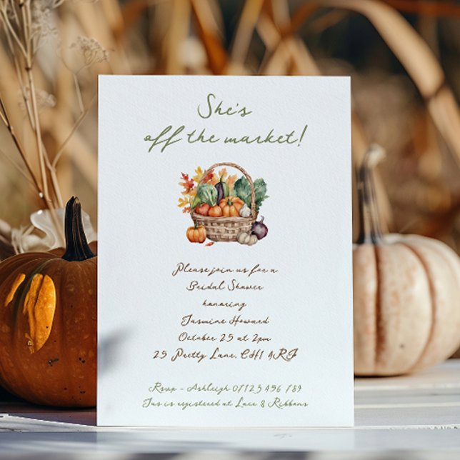 Rustic Fall She's Off the Market Bridal Shower Invitation (Creator Uploaded)