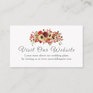 Rustic Fall Sunflower Floral Pumpkin Wedding Enclosure Card