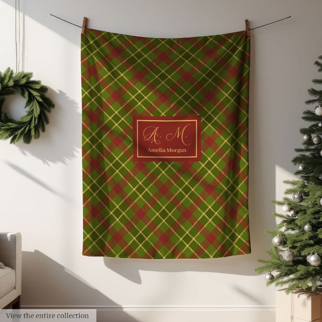 Rustic Fall Tartan Blanket Personalised Farmhouse  (Rustic Fall Tartan Blanket Personalized Farmhouse Style)