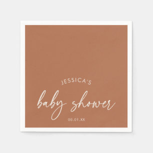 Rustic Fall Terracotta Baby Shower Napkin