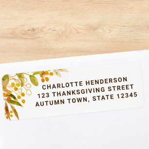 Rustic Fall Theme Return Address 