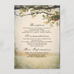 Rustic Fall Tree Branches Wedding Details Enclosure Card