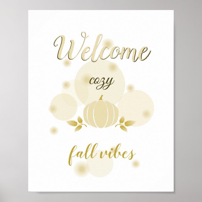 rustic fall vibes neutral pumpkin  poster (Front)