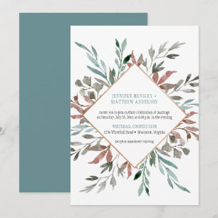 Rustic Fall Watercolor Leaves Wedding Invitations
