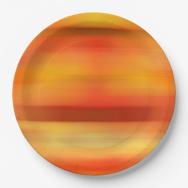 Rustic Fall Wedding Colours Orange Gradient Autumn Paper Plate (Front)