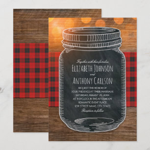 Rustic Fall Wedding Country Mason Jar Invitation