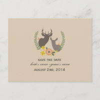 Rustic Fall Wedding Floral Deer Save The Date