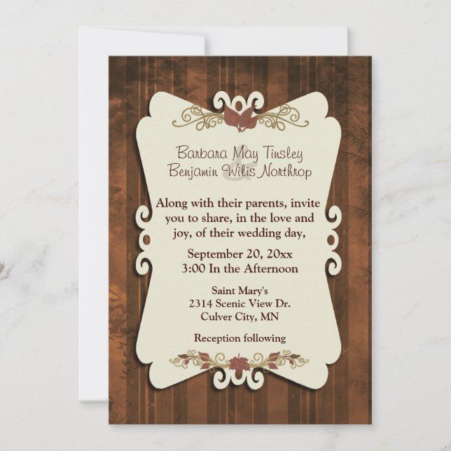 Rustic Fall Wedding Invitation (Front)