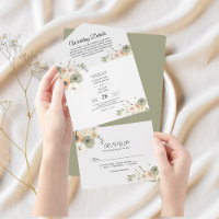 Rustic Fall Wedding Invitation Set | Watercolor